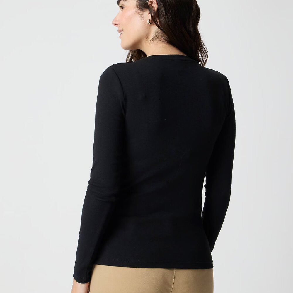 J. Crew Soft Fuchsia Long-Sleeve Everyday Tee/NWT/3X - Picture 5 of 12